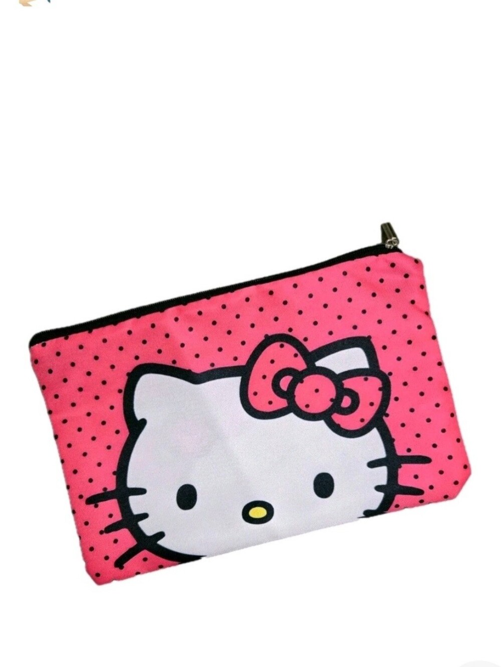 Pink Polka Dot Hello Kitty Cosmetic Pouch Makeup Travel Snack Bag New